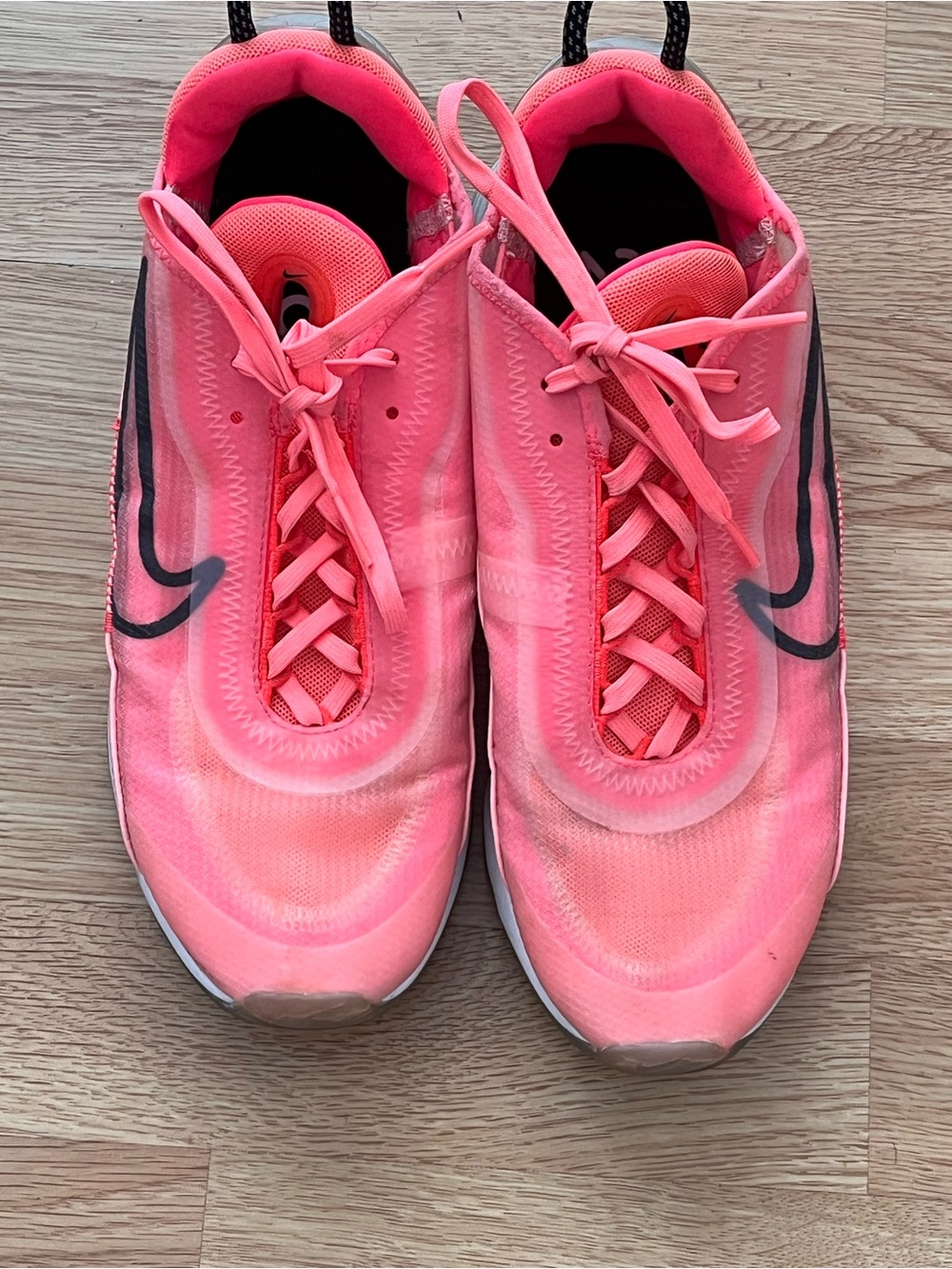 Nike Women’s Neon Pink Athletic Running Shoes with Black Swoosh